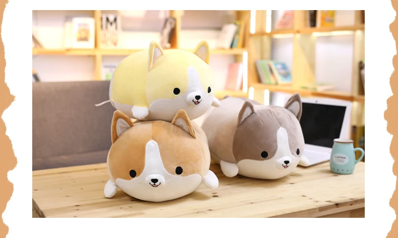 squishy corgi plush pillow