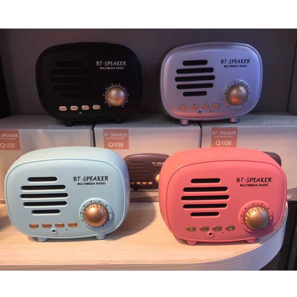 Nasin Q108 Retro Mini Portable Bluetooth speaker Mini wireless speaker USB player Radio Fm Mp3 music speaker for Xiaomi iPhone X
Nasin Q108 Retro Mini Portable Bluetooth speaker Mini wireless speaker USB player Radio Fm Mp3 music speaker for Xiaomi iPhone X
