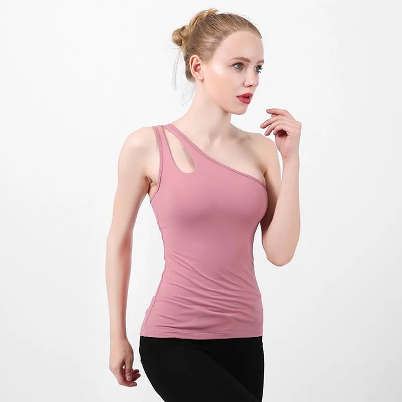 Women's One Shoulder Padded Sports Bra Cute Hollow Out Medium Support Workout Yoga Tank Top Sleeveless Sports Running Shirts
Women's One Shoulder Padded Sports Bra Cute Hollow Out Medium Support Workout Yoga Tank Top Sleeveless Sports Running Shirts