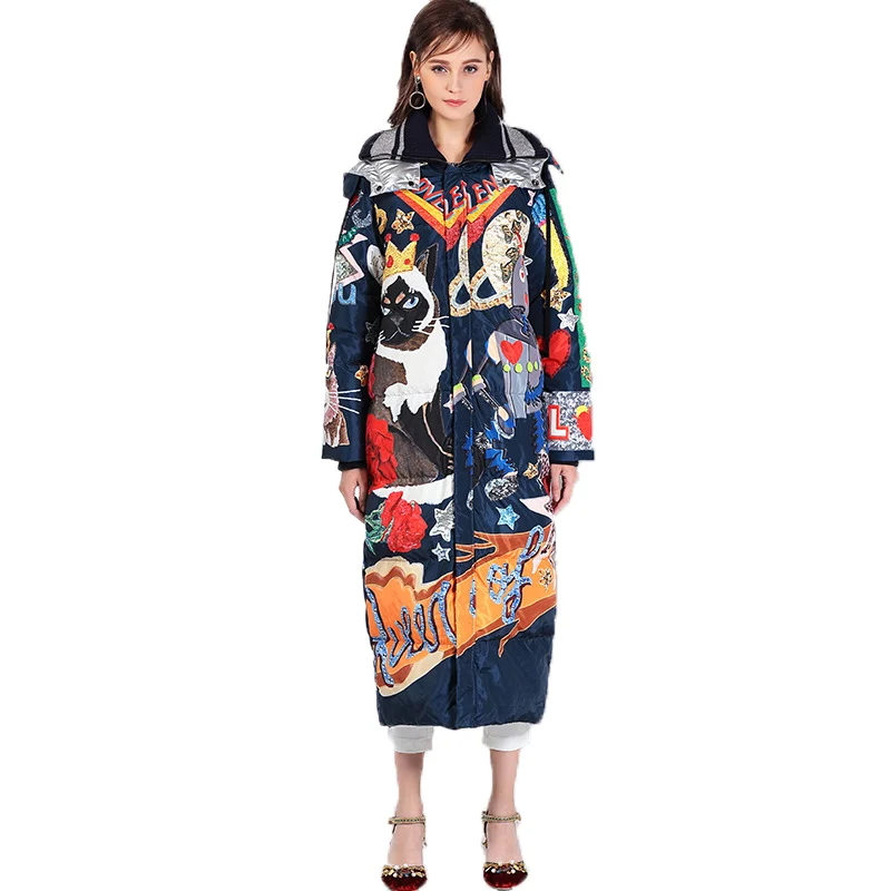 Vintage 2019 New Fashion Cartoon Print Winter Jacket Women Parka Runway Hooded Thick Winter Coat White Duck Down Jackets A701
Vintage 2019 New Fashion Cartoon Print Winter Jacket Women Parka Runway Hooded Thick Winter Coat White Duck Down Jackets A701