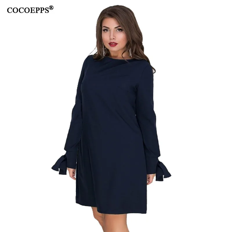 

COCOEPPS Three Quarter Big Sizes Women Summer Dress Clothes Plus Size Casual short party dress Large Size vintage vestidos L-6XL