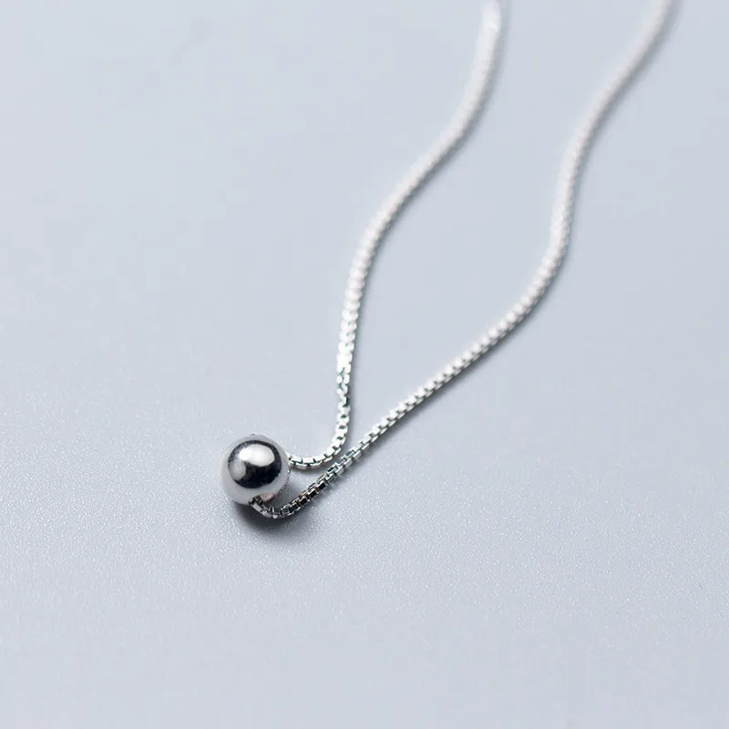 SN-D3936 LBLS Genuine 925 Sterling Silver Choker Chain Small Bead Women Silver Necklace for Girls 925 Silver Jewelry Necklaces Pendants 3
