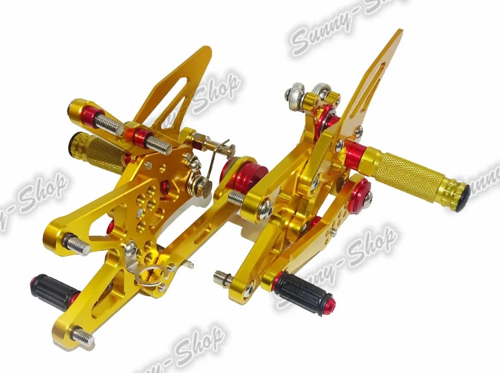 CNC Aluminium Adjustable Rider Rear Sets Rearset Footrest Foot Rest Pegs Gold For TRIUMPH Daytona 675 675R 2013 2014 2015 2016
CNC Aluminium Adjustable Rider Rear Sets Rearset Footrest Foot Rest Pegs Gold For TRIUMPH Daytona 675 675R 2013 2014 2015 2016