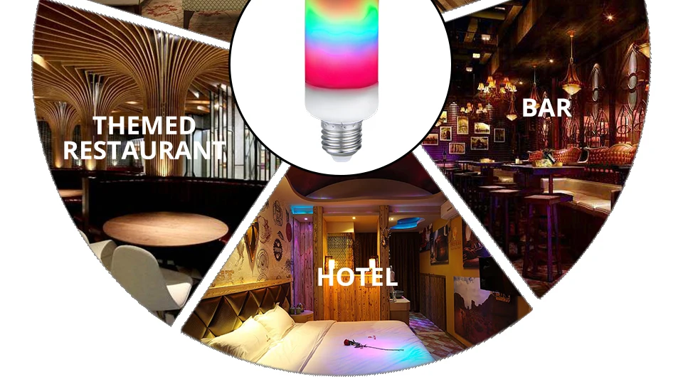 New Arrival E26 E27 3528SMD 5W B22 Bayonet Colorful LED Flame Effect Fire Light Bulbs Flickering Emulation Decorative Lamps (11)