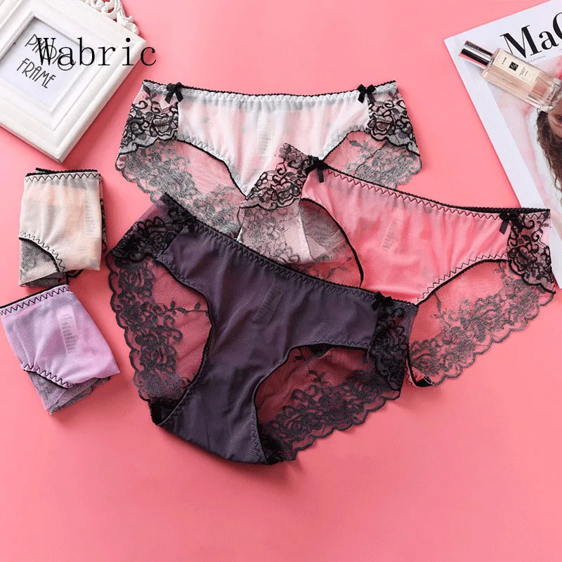 Panties Women's Embroidered Sexy Underwear Lace Transparent Mesh Panties Low Waist One-piece Seamless Briefs 3pcs
Panties Women's Embroidered Sexy Underwear Lace Transparent Mesh Panties Low Waist One-piece Seamless Briefs 3pcs