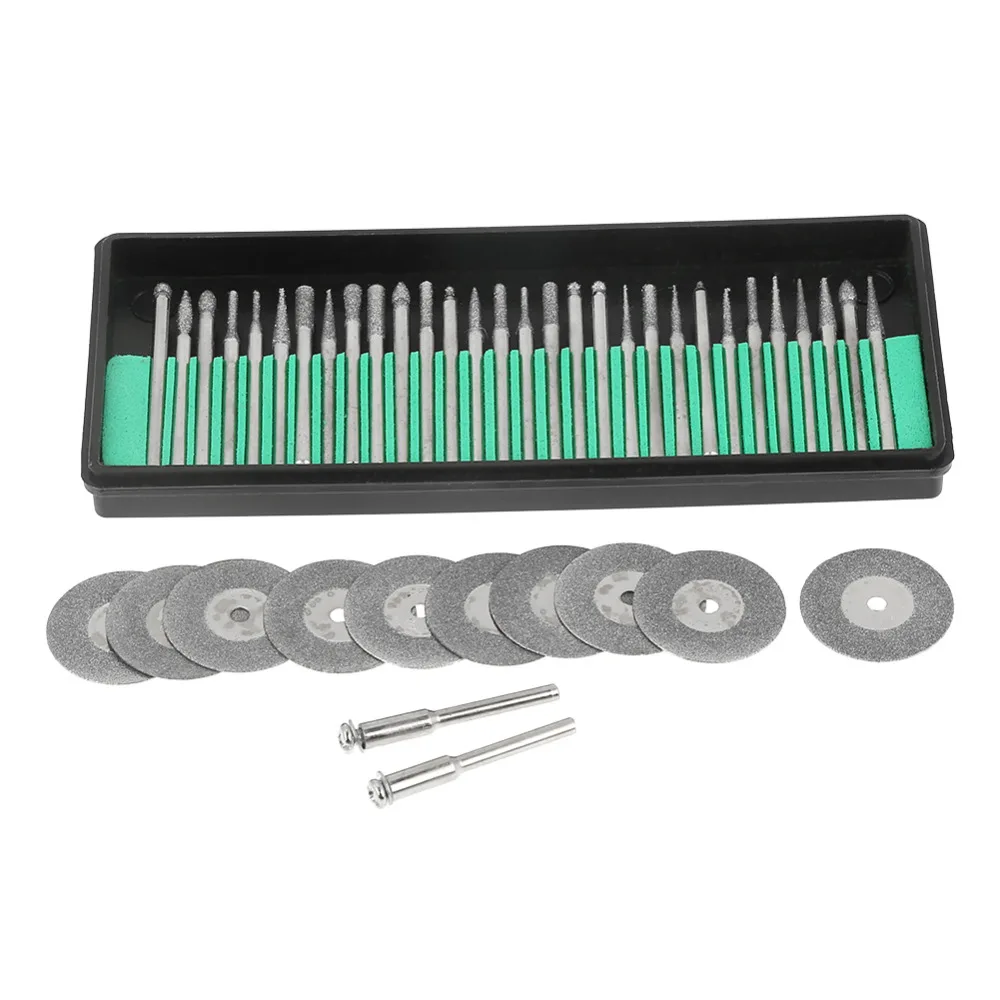 1 Set 30pcs Diamond Burs And 10pcs Saw Blades Cutting Discs With 2pcs Mandrels Rotary Tools Accessories Kit For Rotary Tools
1 Set 30pcs Diamond Burs And 10pcs Saw Blades Cutting Discs With 2pcs Mandrels Rotary Tools Accessories Kit For Rotary Tools