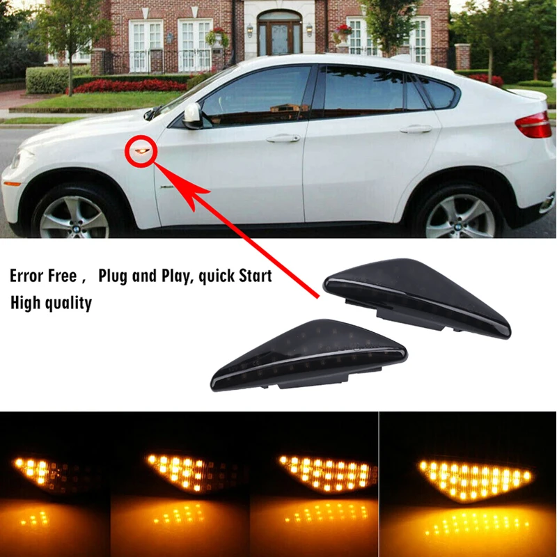 CARLitek Led Side Marker Light for BMW Flowing Yellow Dynamic Turn Signal Lamp Auto Car Lights for BMW E71 X6 F25 X3 E70 X5
CARLitek Led Side Marker Light for BMW Flowing Yellow Dynamic Turn Signal Lamp Auto Car Lights for BMW E71 X6 F25 X3 E70 X5