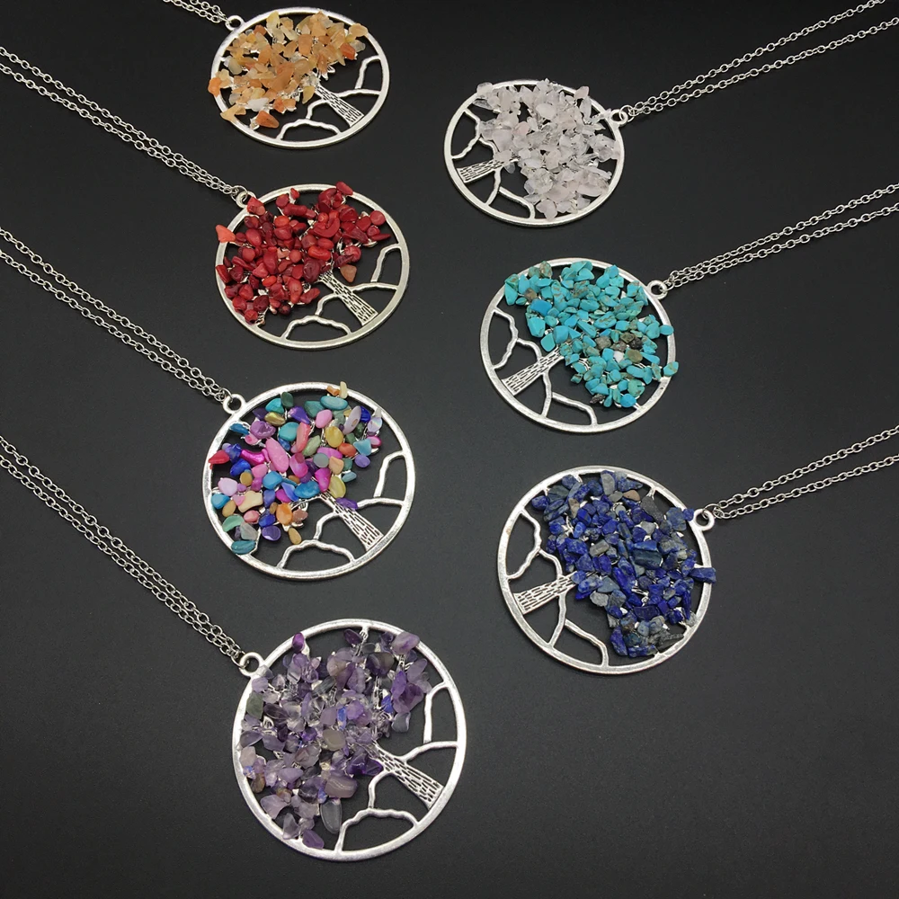 New Colorful Women Rainbow 7 Chakra Tree Of Life Quartz Pendant Necklace Multicolor Tree Natural Stone Necklace
New Colorful Women Rainbow 7 Chakra Tree Of Life Quartz Pendant Necklace Multicolor Tree Natural Stone Necklace