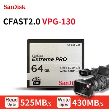 

Sandisk Extreme Pro CF Card 64gb 128gb 256gb CFAST2.0 525MB/s VPG130 FullHD 4K Video Card for Canon 3D Mark2 1DX2 XC15 XC10 C700