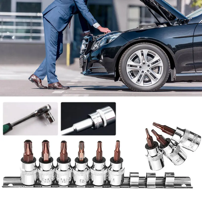 Portable Auto Torx Star Bit Socket Tool Repair Tool 5 Point 9PCS Durable 3/8'' Practical Car Torx Star Bit
Portable Auto Torx Star Bit Socket Tool Repair Tool 5 Point 9PCS Durable 3/8'' Practical Car Torx Star Bit