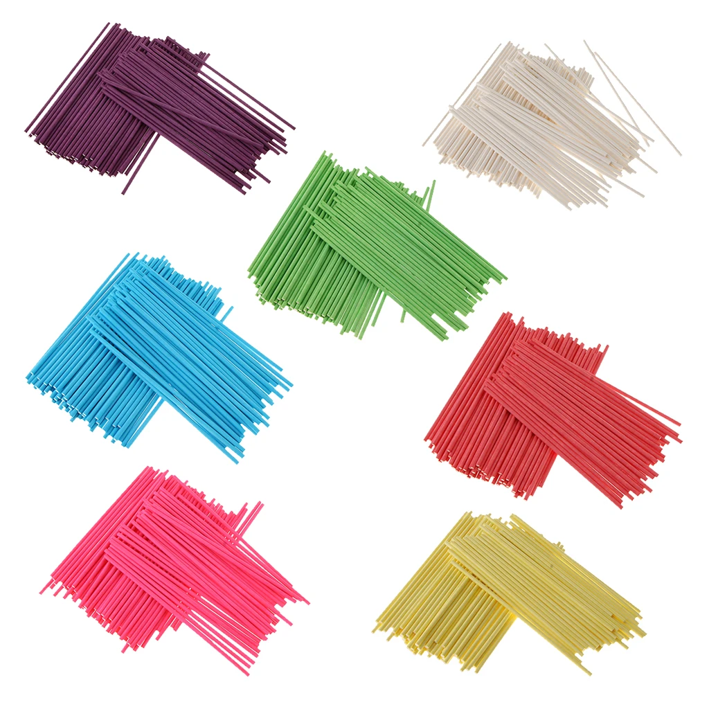 100 Pc Solid Colored Paper Lollipop Sticks 6 inch Cake Pop Sticks for Fondant Candy Chocolate Cake Pop Cupcakes Making Mould