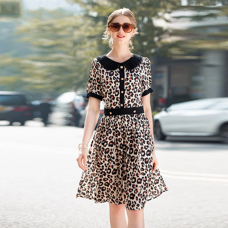 2019 Summer Pretty Leopard Print Women Dress High Quality Fashion Short Sleeve Turn-down Collar Female Slim Dress
2019 Summer Pretty Leopard Print Women Dress High Quality Fashion Short Sleeve Turn-down Collar Female Slim Dress