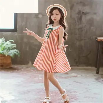 2019 New Summer Fashion Big Girl Cotton Sleeveless Dresses Kids Girl Peter Pan Collar Bow Dress Girls Striped Princess Dress L63
2019 New Summer Fashion Big Girl Cotton Sleeveless Dresses Kids Girl Peter Pan Collar Bow Dress Girls Striped Princess Dress L63