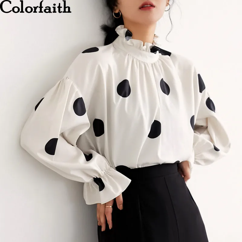Colorfaith New Women Blouses & Shirts 2019 Spring Summer Retro Ladies Casual Fashion Dots Flare Sleeve Chiffon Tops shirt BL9218
Colorfaith New Women Blouses & Shirts 2019 Spring Summer Retro Ladies Casual Fashion Dots Flare Sleeve Chiffon Tops shirt BL9218