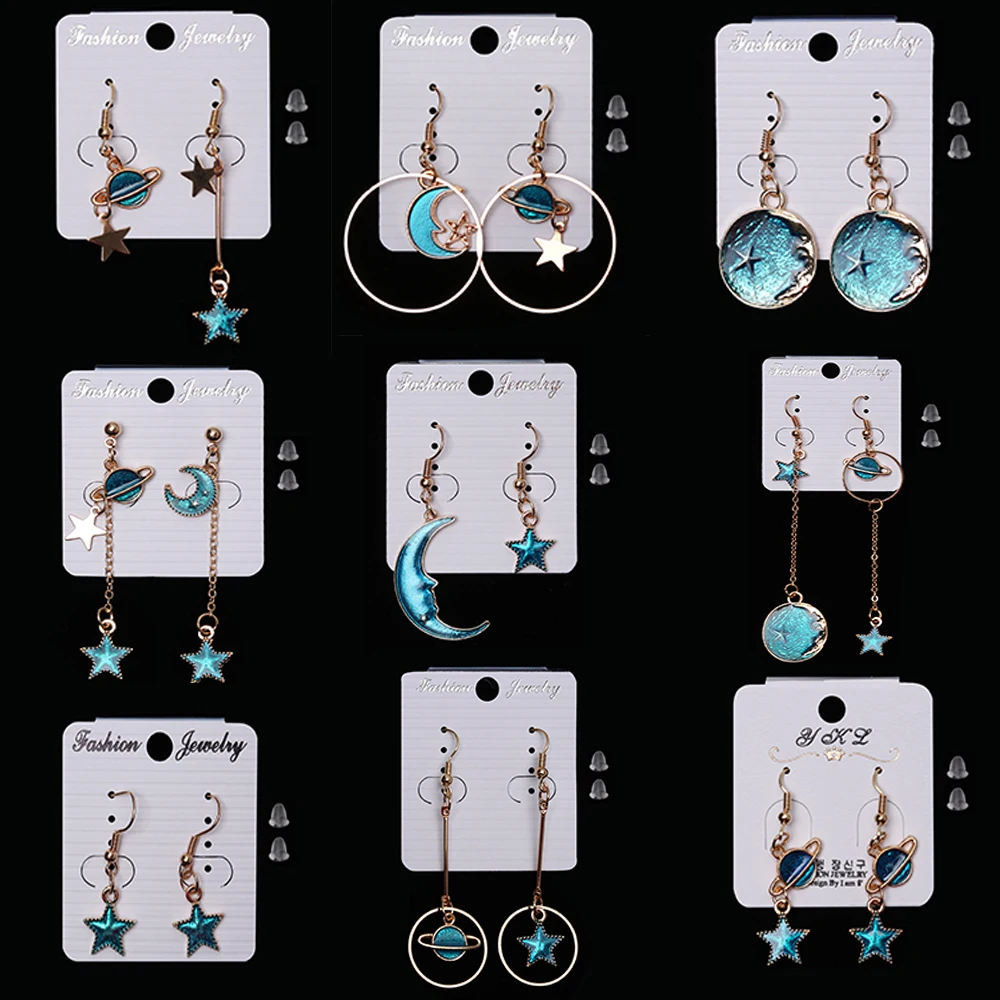 Fashion Asymmetric Earrings Romantic Starry Sky Star Moon Planet pendant Exquisite Drop Earring Women Exaggerated Party jewelry
Fashion Asymmetric Earrings Romantic Starry Sky Star Moon Planet pendant Exquisite Drop Earring Women Exaggerated Party jewelry