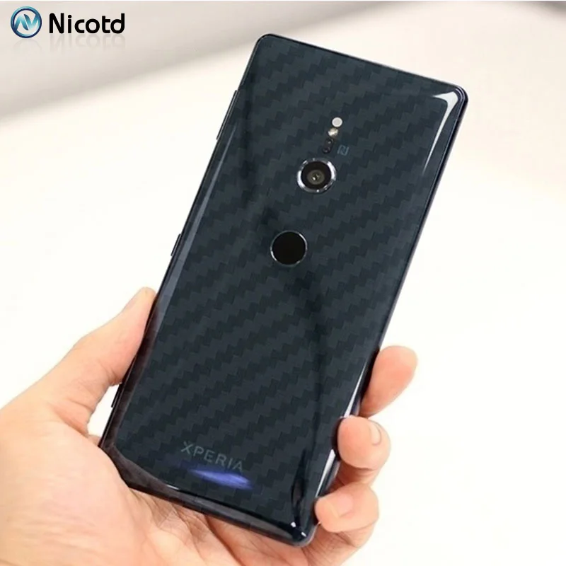 Nicotd 3D For Sony XZ1 Compact Carbon Fiber Phone Back Protector Film For Sony XZ2 Compact XA2 Ultra XZ Premium 3Pack Protective (3)