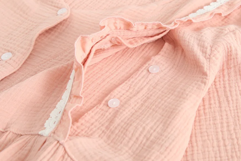 Хлопковая ночная рубашка для беременных летняя с коротким рукавом розовая/синяя