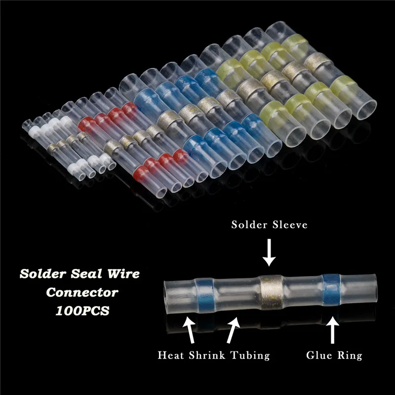 100PCS Waterproof Heat Shrink Soldering Terminals Connectors Electrical Wire Connector Shrinkable Splice Terminals 26-10 AWG
100PCS Waterproof Heat Shrink Soldering Terminals Connectors Electrical Wire Connector Shrinkable Splice Terminals 26-10 AWG