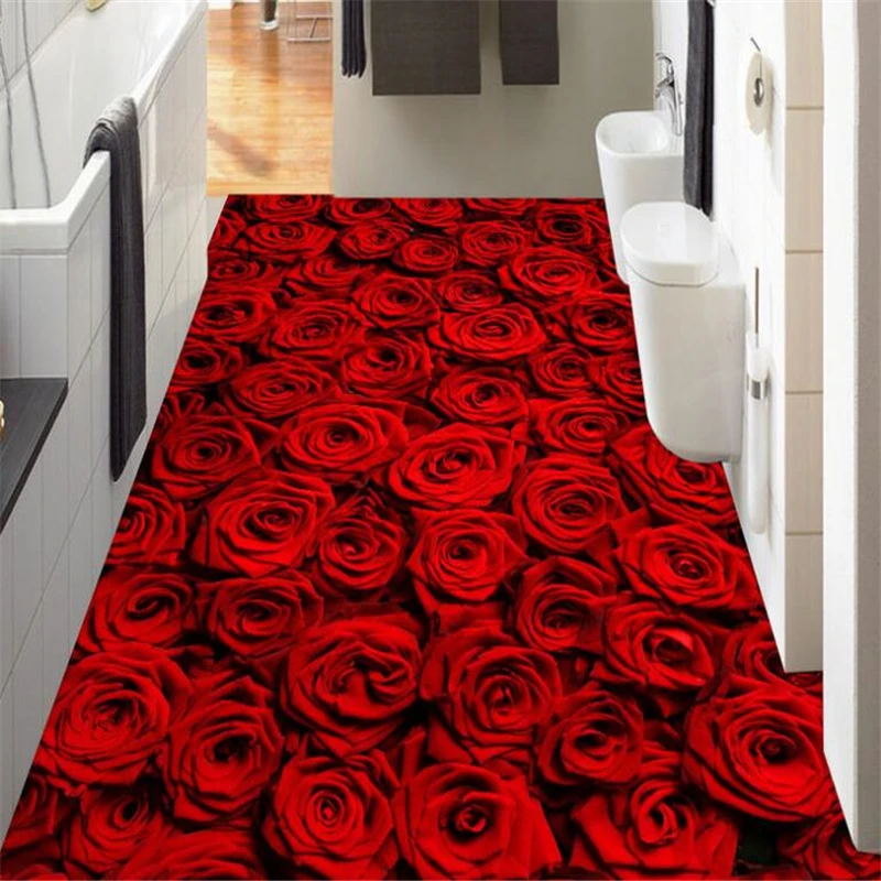 beibehang Wall paper fashion romantic rose bathroom bedroom floor decoration painting papel de parede wallpaper 3d flooring
beibehang Wall paper fashion romantic rose bathroom bedroom floor decoration painting papel de parede wallpaper 3d flooring