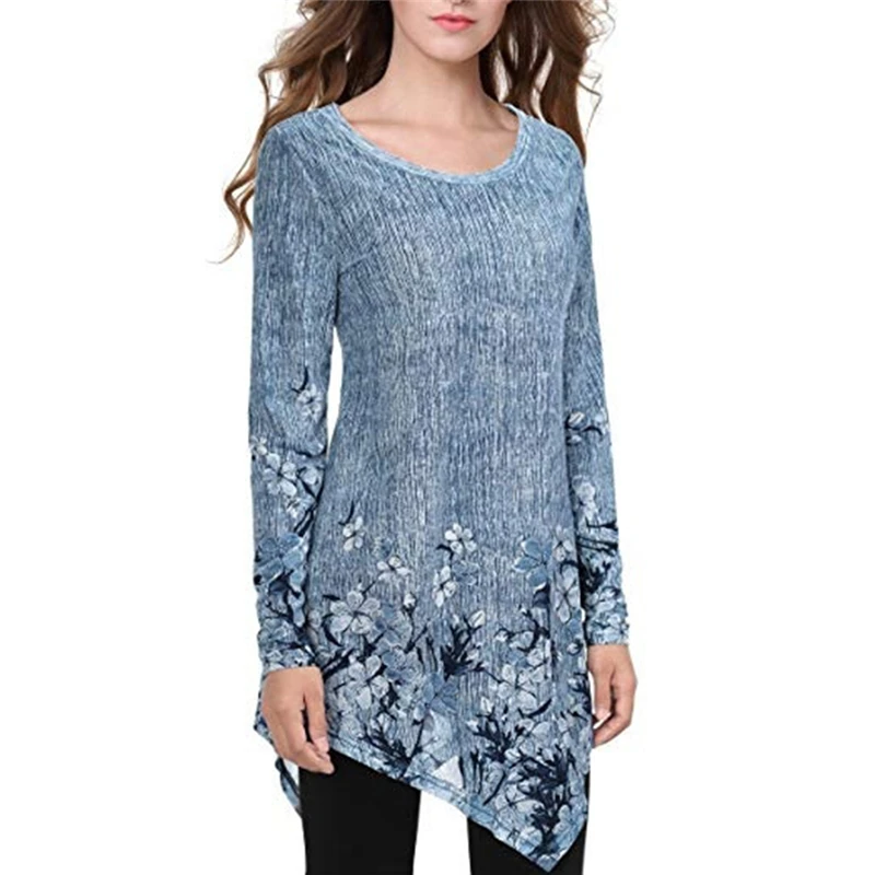 Women Floral Print Irregular Hem Tshirt Casual Vintage Long Sleeve T-Shirt Tops O-Neck Tee Shirt Women Clothes Mujer
Women Floral Print Irregular Hem Tshirt Casual Vintage Long Sleeve T-Shirt Tops O-Neck Tee Shirt Women Clothes Mujer
