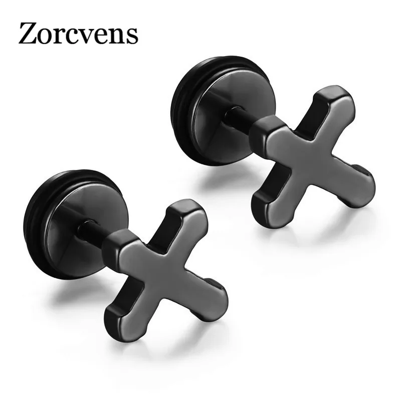 ZORCVENS 5 Colors 316L Titanium Steel Silver Black Golden Barbells Cross Trendy Cool Men Earrings For Men Dress Retro Rock Punk
ZORCVENS 5 Colors 316L Titanium Steel Silver Black Golden Barbells Cross Trendy Cool Men Earrings For Men Dress Retro Rock Punk