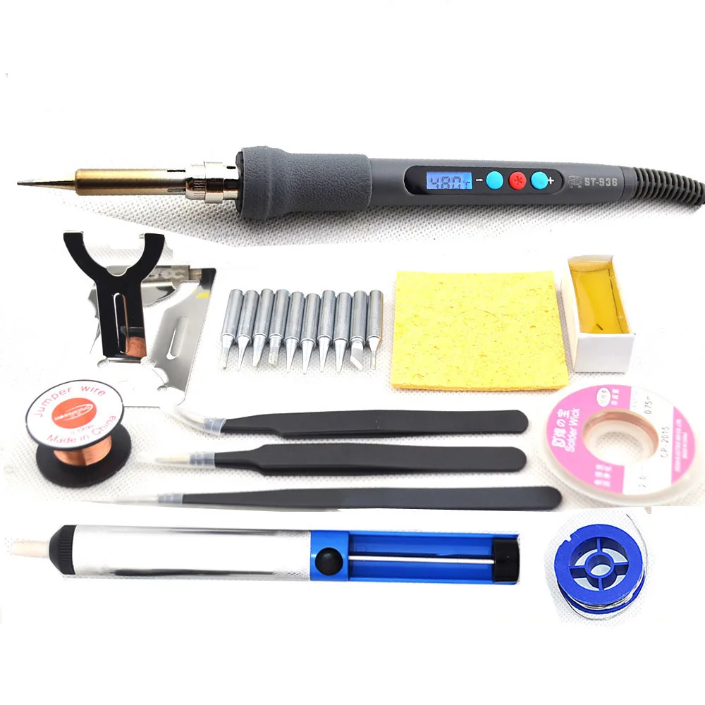 ST-936d 60W LED Digital Adjustable Electric Soldering Iron Constant temperature Soldering Station 110V-220V Universal EU Plug
ST-936d 60W LED Digital Adjustable Electric Soldering Iron Constant temperature Soldering Station 110V-220V Universal EU Plug