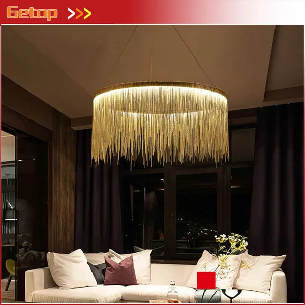 GETOP Modern Aluminum Tassel Round Pendant light Living Room Dining Room Villa Luxury Artistic European Style LED Light Office
GETOP Modern Aluminum Tassel Round Pendant light Living Room Dining Room Villa Luxury Artistic European Style LED Light Office
