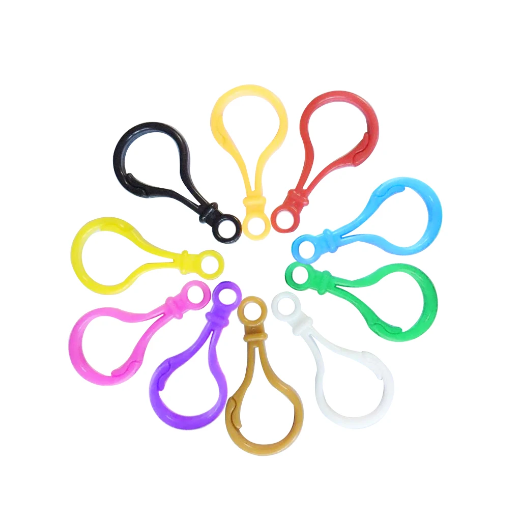 10 Pieces Multicolor Plastic Lobster Clasps Clips Bag Key Ring Hook Jewelry Making Findings