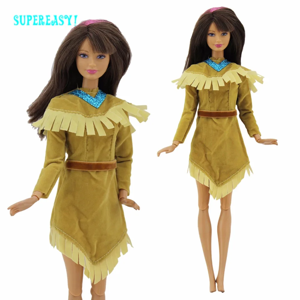 Exotic Indian Dress Long Sleeves Outfit Princess Mini Gown Copy Pocahontas Costume For Barbie FR Kurhn Doll Clothes with Belt
Exotic Indian Dress Long Sleeves Outfit Princess Mini Gown Copy Pocahontas Costume For Barbie FR Kurhn Doll Clothes with Belt