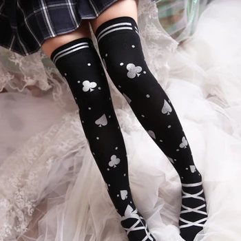 Japanese style COS Sweet Lolita stocks white black Playing cards pattern Stockings Silk stockings 1order=1pc
Japanese style COS Sweet Lolita stocks white black Playing cards pattern Stockings Silk stockings 1order=1pc