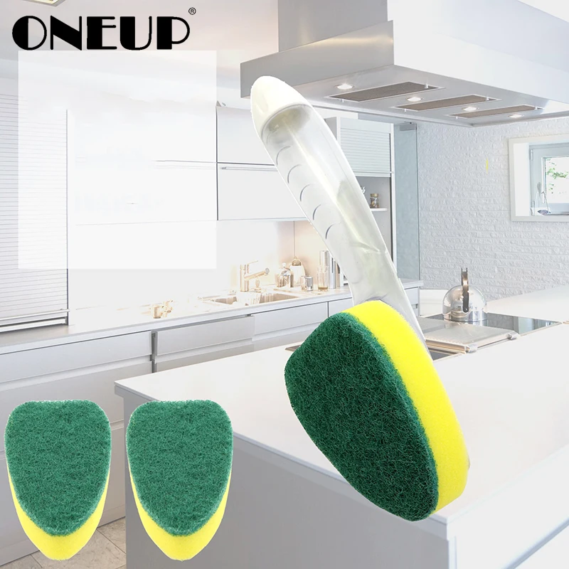ONEUP Sponge Replaceable Couring Pad Washing Tool Convenience Cleaning Brush Scrubber Kitchen Soap Dispenser Dish Refill Liquid
ONEUP Sponge Replaceable Couring Pad Washing Tool Convenience Cleaning Brush Scrubber Kitchen Soap Dispenser Dish Refill Liquid