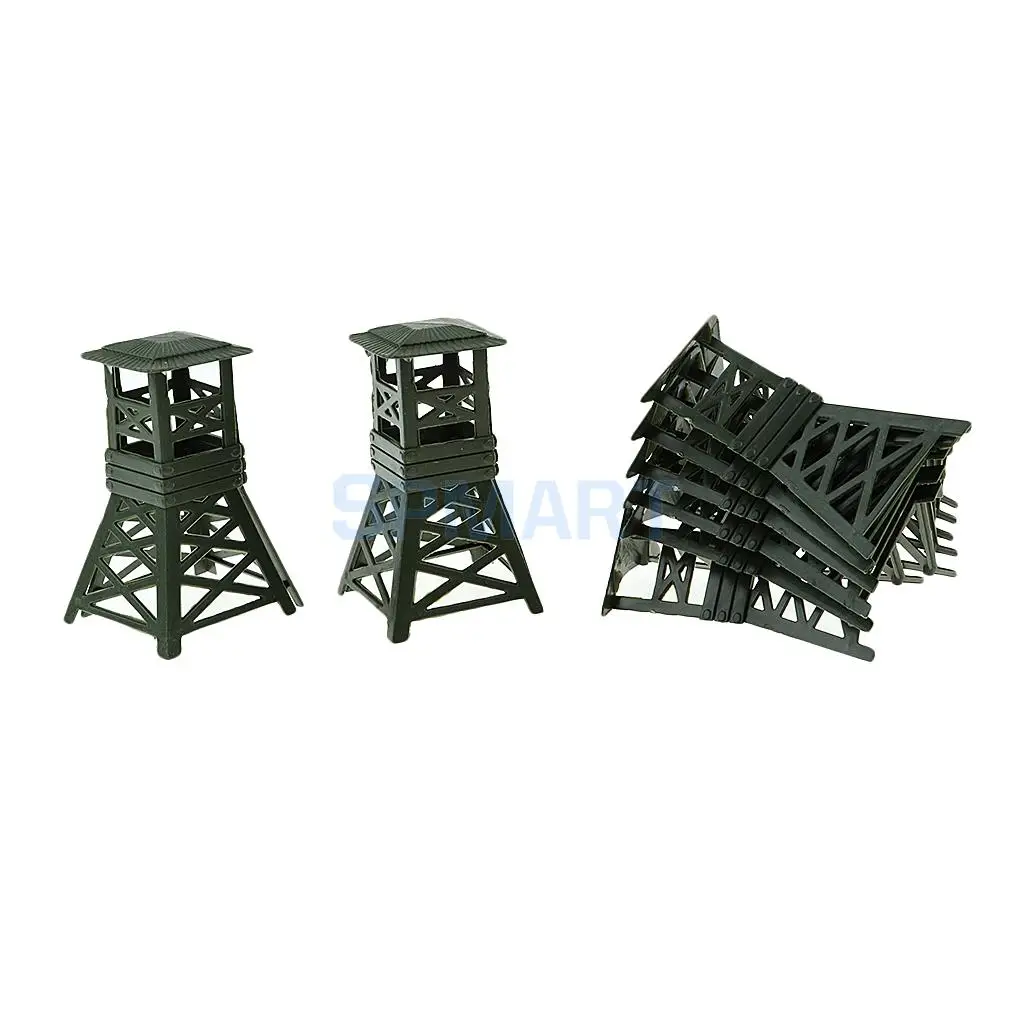 10 Plastic Watchtower Toy Soldier Army Watch Tower Men Accessory for Diorama