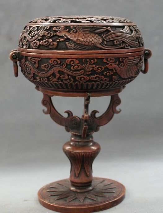 song voge gem S5010 8" Folk Chinese Bronze FengShui Dragon Phoenix Statue Box Incense Burner Censer
song voge gem S5010 8" Folk Chinese Bronze FengShui Dragon Phoenix Statue Box Incense Burner Censer