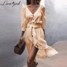 2018 Maxi vestido de las mujeres Sexy elegante de encaje Vintage botón Arriba Bodycon Vestidos largos viajes vacaciones Vestidos Verano pendientes de borla V6(China)