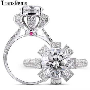 Transgems 14K White Gold Main 2 Carat 8mm F Color Moissanite Engagement Wedding Ring Solitare with Accents Dailywear ring
Transgems 14K White Gold Main 2 Carat 8mm F Color Moissanite Engagement Wedding Ring Solitare with Accents Dailywear ring