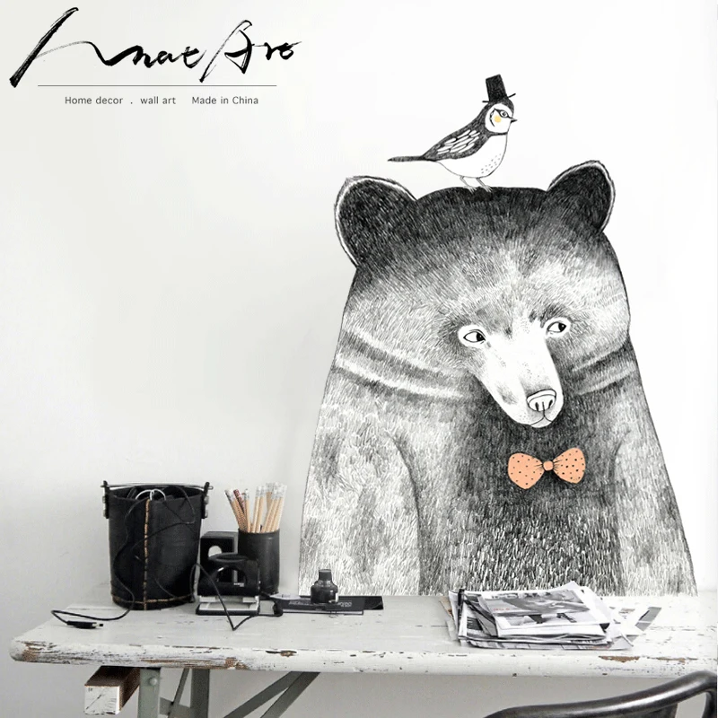 Animal wall stickers home decoration accessories living room Cartoon black bear painting wall art print sticker baby room diy
Animal wall stickers home decoration accessories living room Cartoon black bear painting wall art print sticker baby room diy