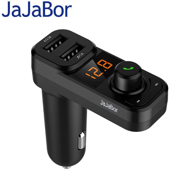 

JaJaBor Bluetooth Car Kit Handsfree FM Transmitter Wireless A2DP Car MP3 Player Support TF U Disk Dual USB 5V 3.1A Quick Charge