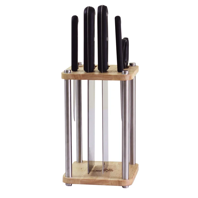 Solid Wood 304 Stainless Steel Knife Stand Block Eco-Friendly Dry Ventilated Creative Knife Holder Rack Chef Kitchen Accessories
Solid Wood 304 Stainless Steel Knife Stand Block Eco-Friendly Dry Ventilated Creative Knife Holder Rack Chef Kitchen Accessories