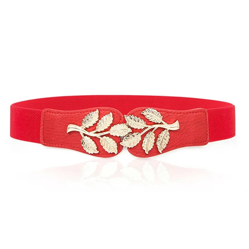 New Retro Waistband Blue Pink Black Adult Belt Fashion Elastic Metal Leaf Buckle Belts for Women Dress Accessories Hot Sale
New Retro Waistband Blue Pink Black Adult Belt Fashion Elastic Metal Leaf Buckle Belts for Women Dress Accessories Hot Sale