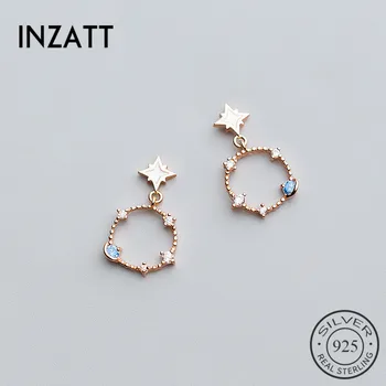 INZATT Cute Real 925 Sterling Silver Geometric Round Zircon Dangle Drop Earrings Crystal Fine Jewelry Pendientes Mujer Moda 2018
INZATT Cute Real 925 Sterling Silver Geometric Round Zircon Dangle Drop Earrings Crystal Fine Jewelry Pendientes Mujer Moda 2018
