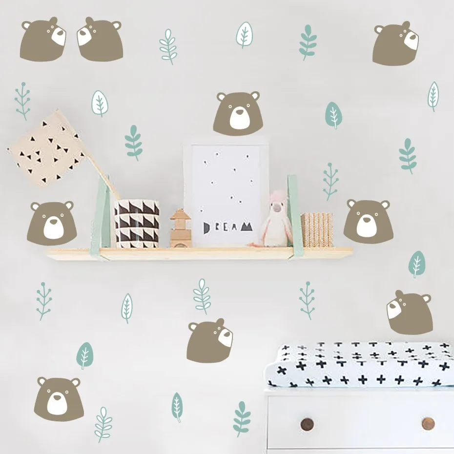 Nordic Style Bear Floral Elements Wall Declas For Kids Bedroom Nursery Decoration Woodland Animals Wall Art Stickers Home Decor
Nordic Style Bear Floral Elements Wall Declas For Kids Bedroom Nursery Decoration Woodland Animals Wall Art Stickers Home Decor