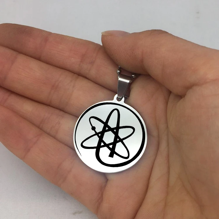 Atheist Science Symbol Necklace Stainless Steel Disc Beads Chain Necklaces Jewelry Drop Shipping YP7150
Atheist Science Symbol Necklace Stainless Steel Disc Beads Chain Necklaces Jewelry Drop Shipping YP7150