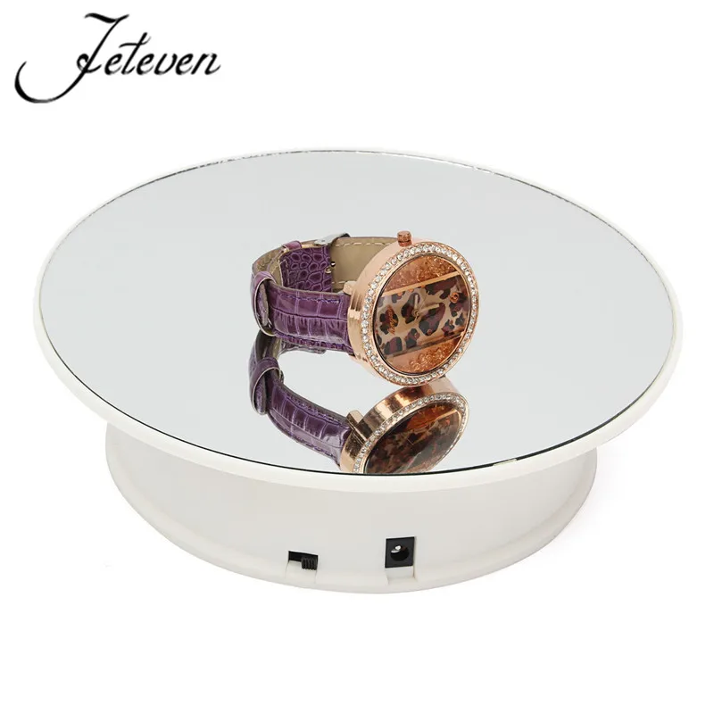 360 Degree Electric Rotating Turntable Display Stand Max Load 9.7g 20cm Rotary Ear Rings Bracelets Watch Mirror Showing Holder
360 Degree Electric Rotating Turntable Display Stand Max Load 9.7g 20cm Rotary Ear Rings Bracelets Watch Mirror Showing Holder