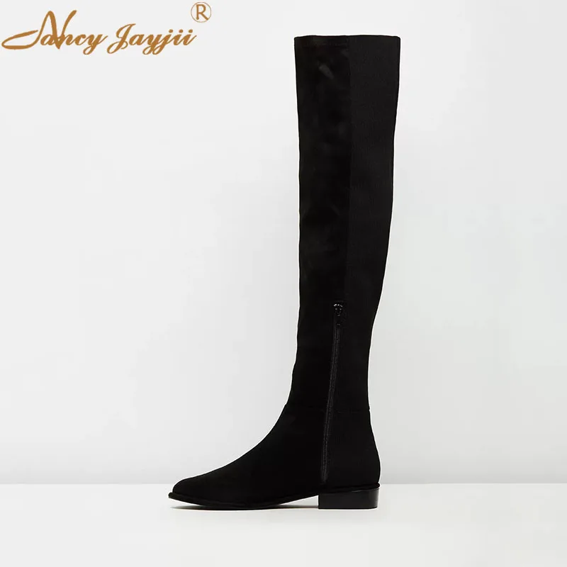 Kid Suede Women Shoes Adult ladies Black Boots Zipper Over-the-knee Slip-on Square heel Winter Leisure Mature Nancyjayjii 2019
Kid Suede Women Shoes Adult ladies Black Boots Zipper Over-the-knee Slip-on Square heel Winter Leisure Mature Nancyjayjii 2019