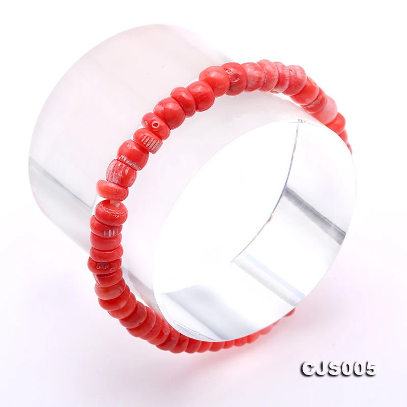 JYX Очаровательное ожерелье и браслет кораллового цвета 6 5 7 мм жемчужная подвеска