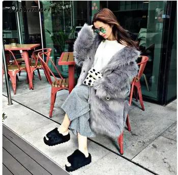 New temperament high - end warm women 's suit collar fur coat gray fox fur long winter fur
New temperament high - end warm women 's suit collar fur coat gray fox fur long winter fur