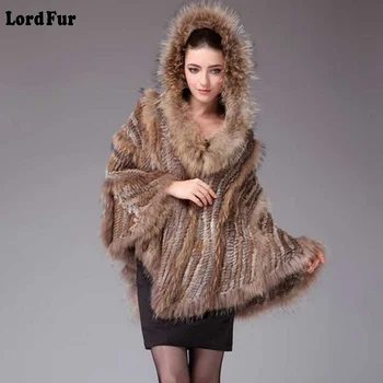 (TopFurMall) Lady Genuine Knitted Rabbit Fur Poncho Shawls with Raccoon Fur Hoody Women Fur Pullover Female Pashmina Wraps 4012
(TopFurMall) Lady Genuine Knitted Rabbit Fur Poncho Shawls with Raccoon Fur Hoody Women Fur Pullover Female Pashmina Wraps 4012