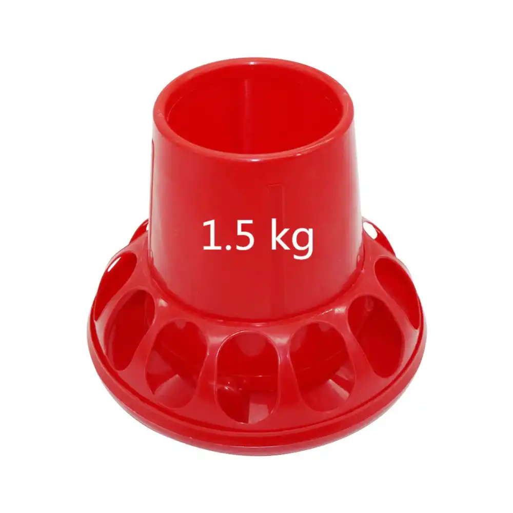 1 Pcs Poultry Feeding Tools 1 5kg Red Plastic Chicken Feeders