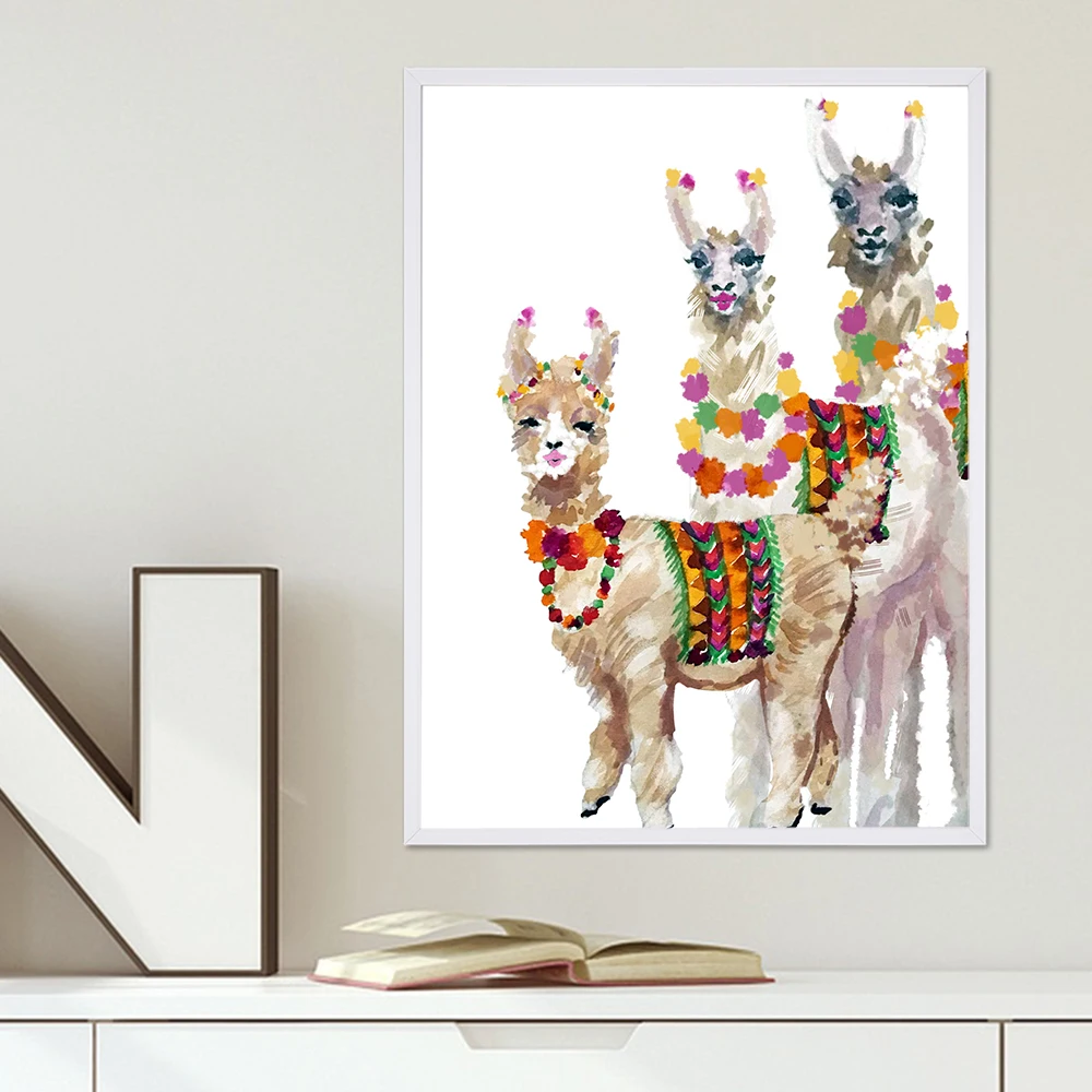 Cuadros Salon Colorful Llama Wall Art Prints and Posters Animal Canvas paintings Pictures For living room Decor for Home
Cuadros Salon Colorful Llama Wall Art Prints and Posters Animal Canvas paintings Pictures For living room Decor for Home