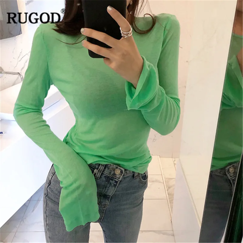 RUGOD Sexy women tops long sleeves round neck transparent thin korean style party evening wearing summer fashion modis clothing
RUGOD Sexy women tops long sleeves round neck transparent thin korean style party evening wearing summer fashion modis clothing